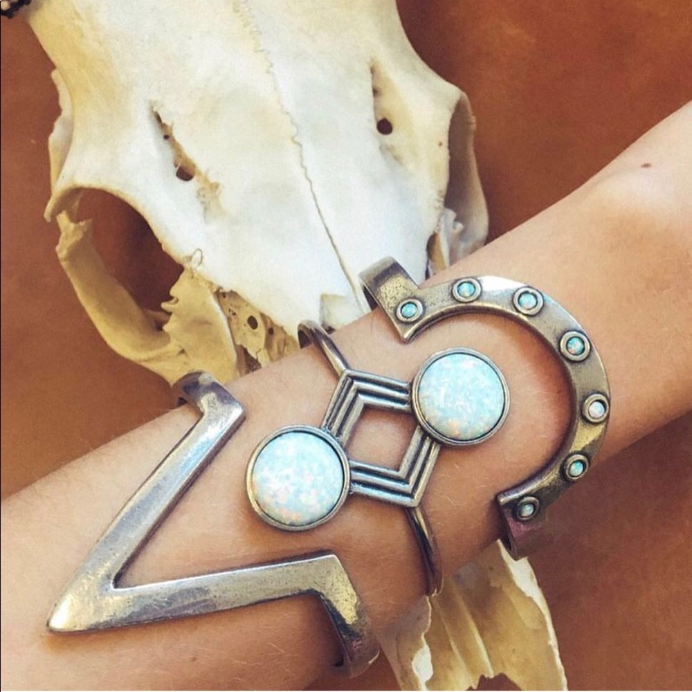 Opal and Silver Cuff Bracelet **The 2 Bandits